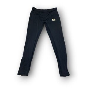 Tracksmith Men's Turnover Running Tights Black 28x28 Elastic Waist Ankle Zip